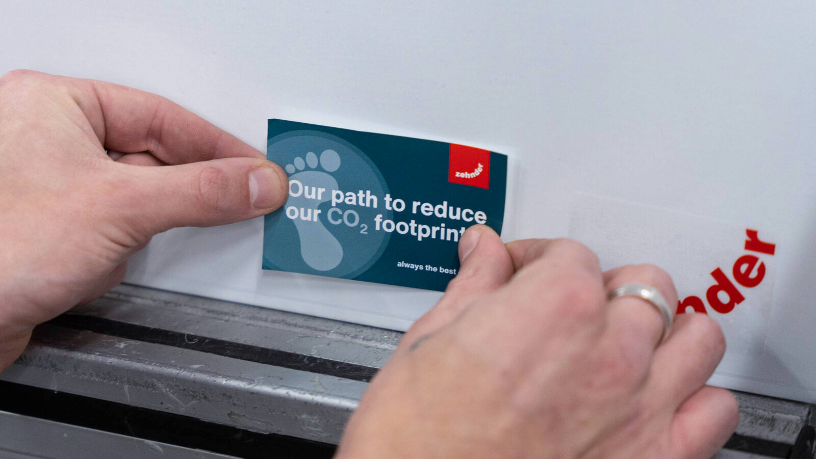 Nachhaltigkeitslabel auf Lüftungsgerät