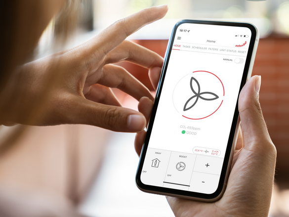 Steuerung mit Zehnder ComfoControl App