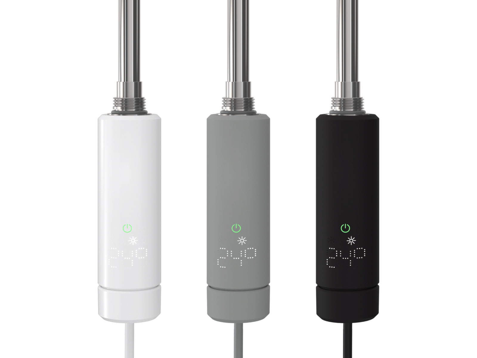 resistenza elettrica Zehnder IHC disponibile in bianco/nero e grigio 