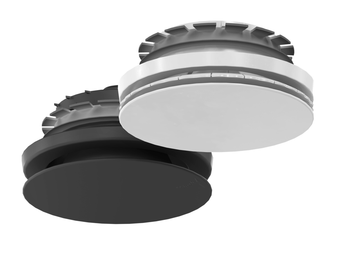 Abluftventil in Schwarz und Weiss Zehnder Luftverteilung