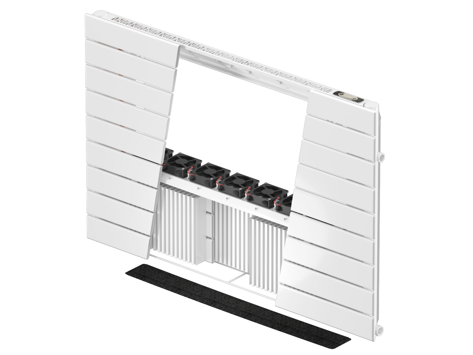 Zehnder Nova Neo assistito da ventilatore Cut-Out Zehnder Nova Neo Decorative radiator Angled view