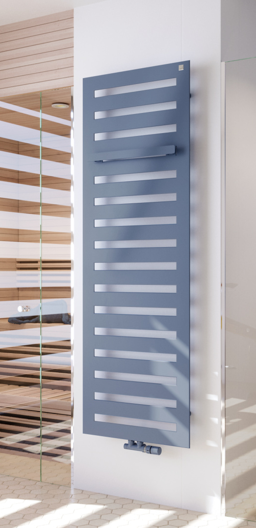 Rendering Zehnder Metropolitan Bar Decorative radiator Angled view