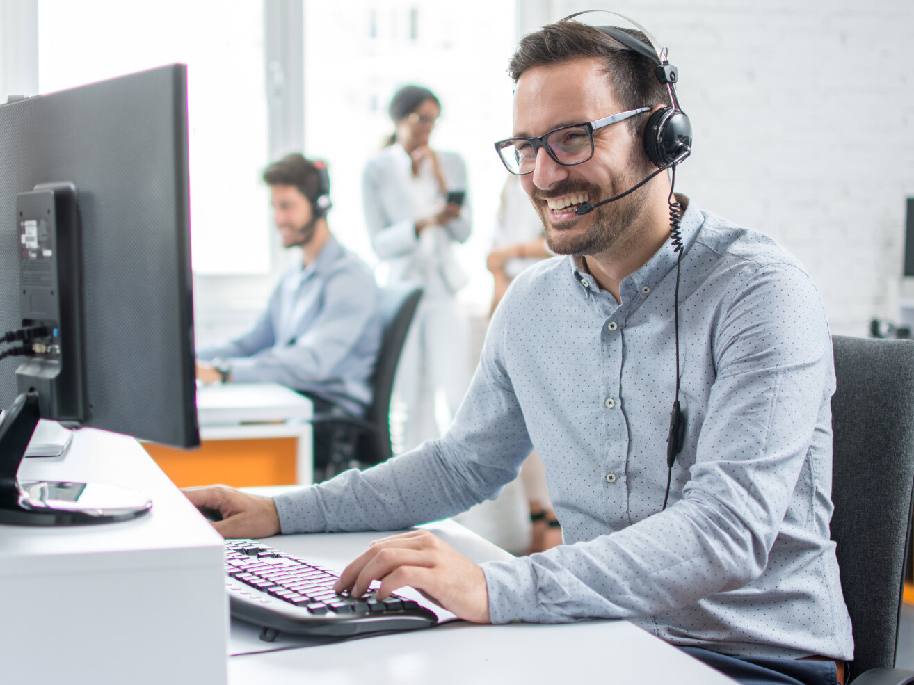 Beratung Mann am Telefon, Beratung