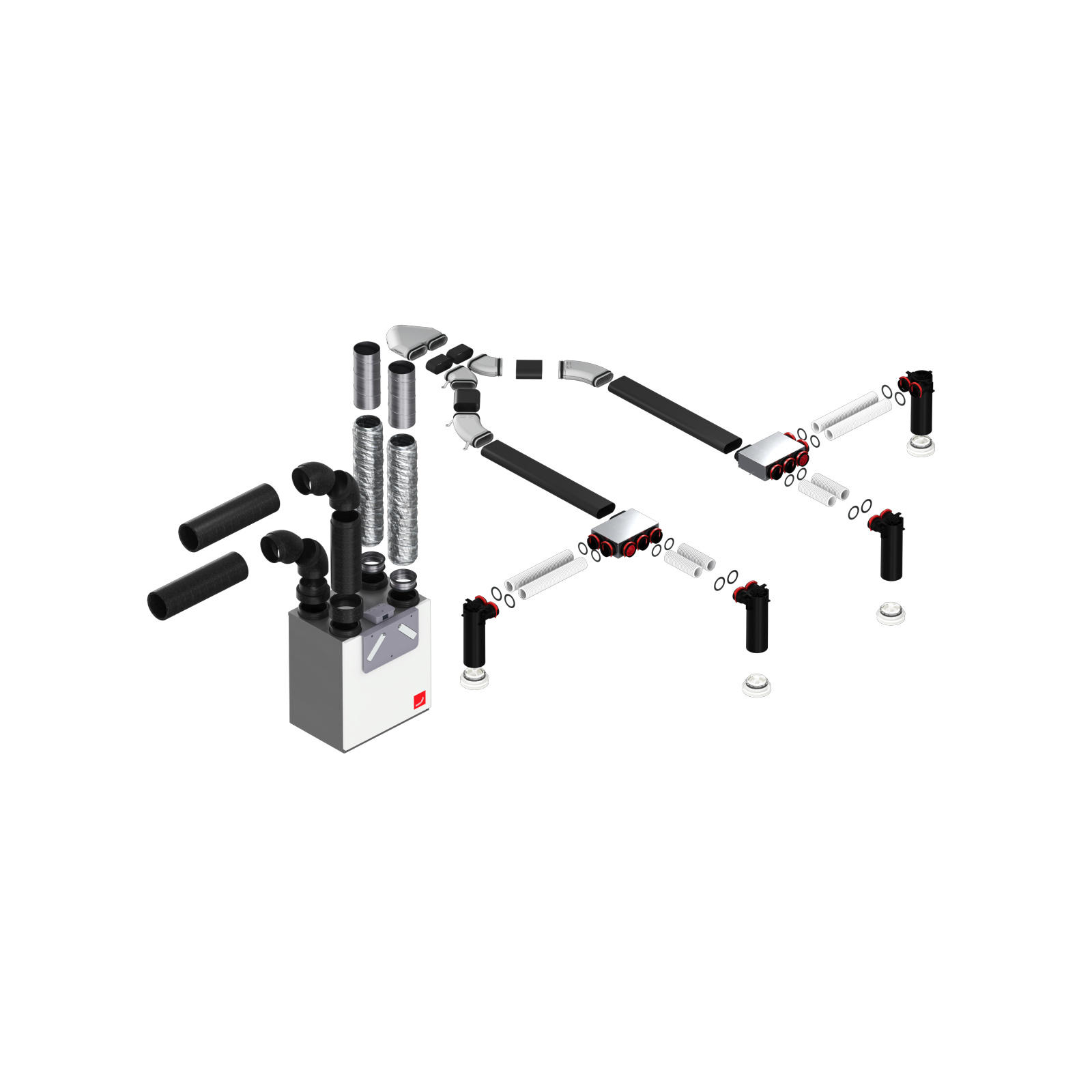 Zehnder_CSY_ComfoAirEPro_CPCP_SFD-demper__CT-CK150-5DN75_Explosion_AD-System_cutout Cut-Out Zehnder ComfoValve Luna E125 Comfortable indoor ventilation Angled view