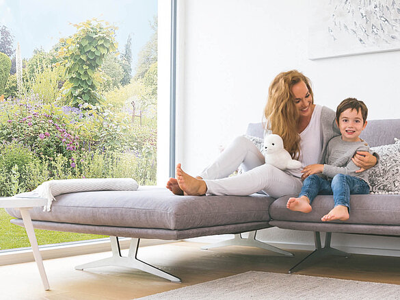 Wohnzimmer mit Wohnraumlüftung