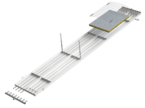 Cut-Out Zehnder ZFP Heating and cooling ceilings Angled view