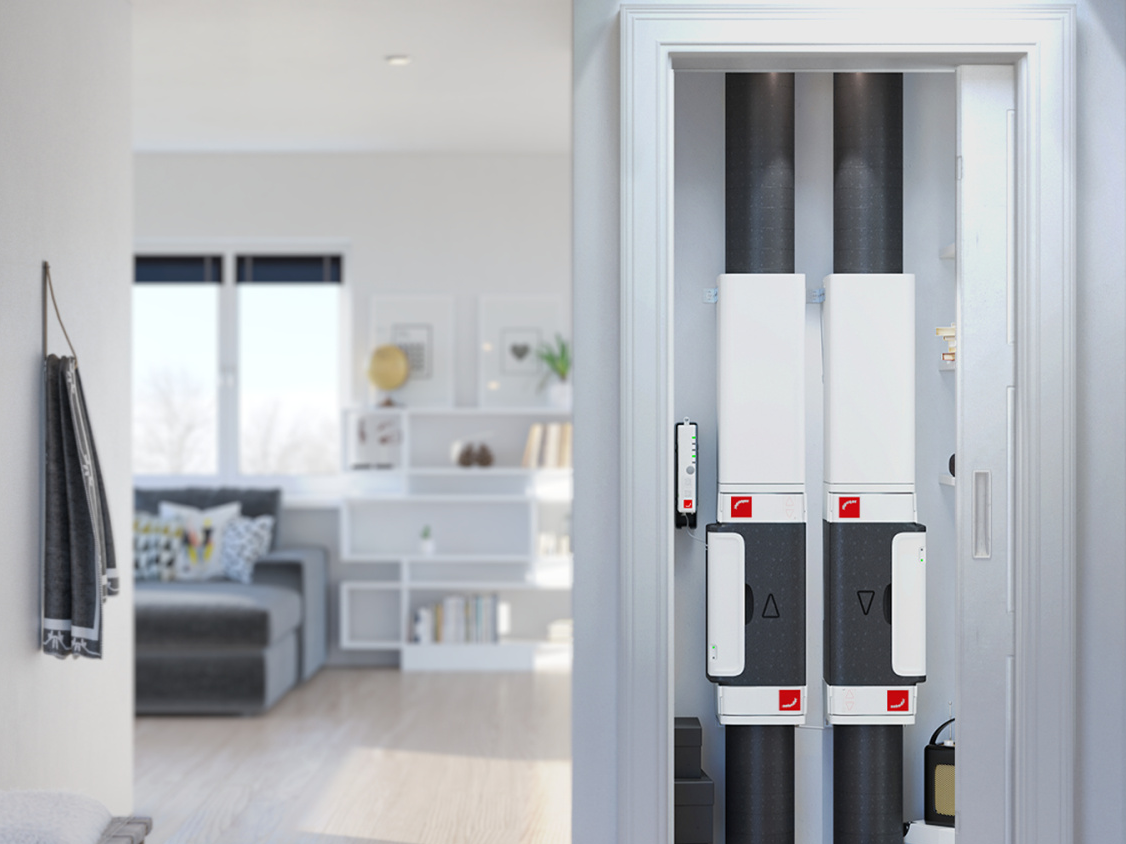 Caisson de ventilation d'appartement dans une armoire Caisson de ventilation d'appartement dans une armoire