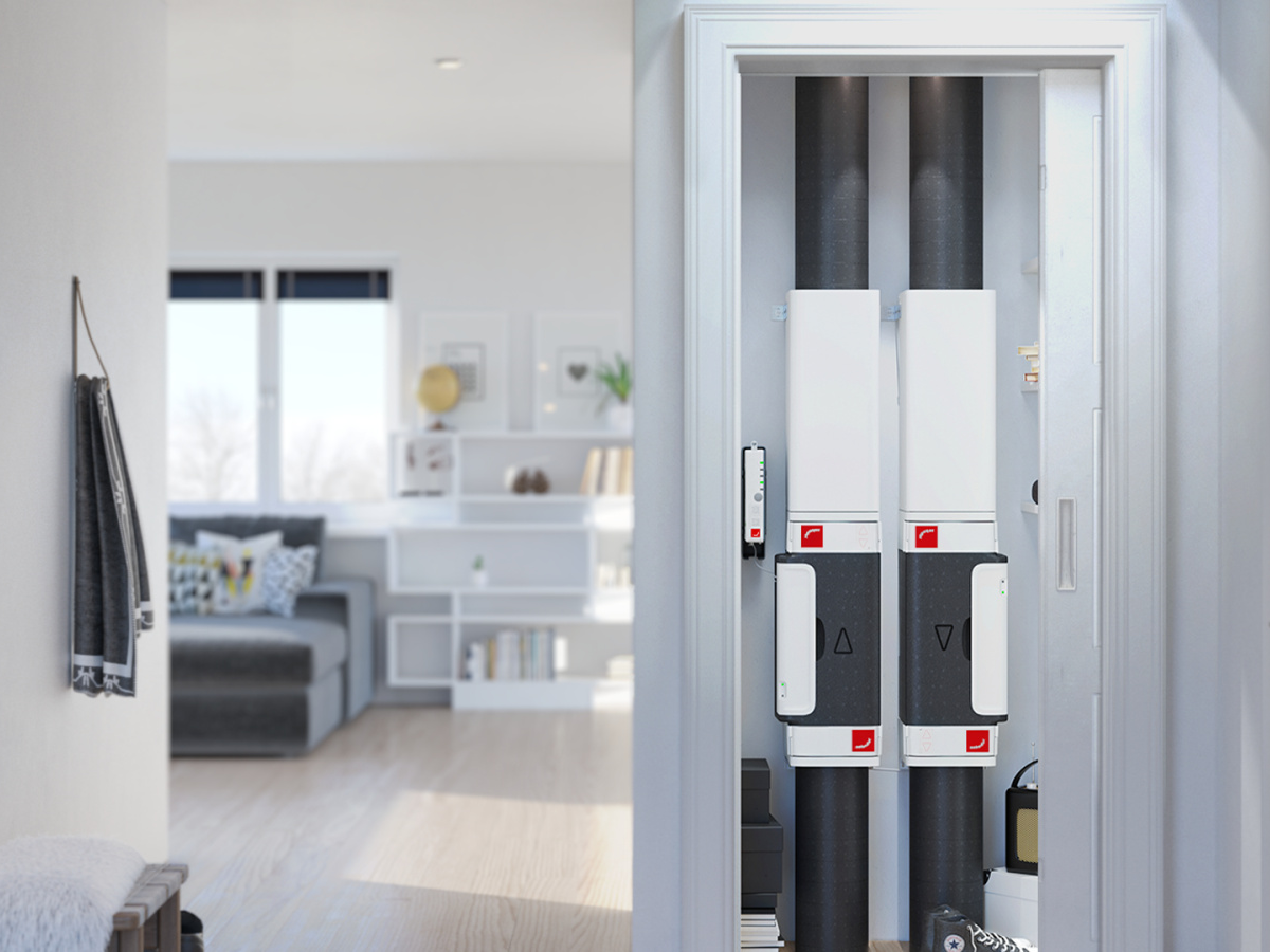 Box di ventilazione dell’abitazione Zehnder ComfoVar Aero in armadio Box di ventilazione dell’abitazione Zehnder ComfoVar Aero in armadio