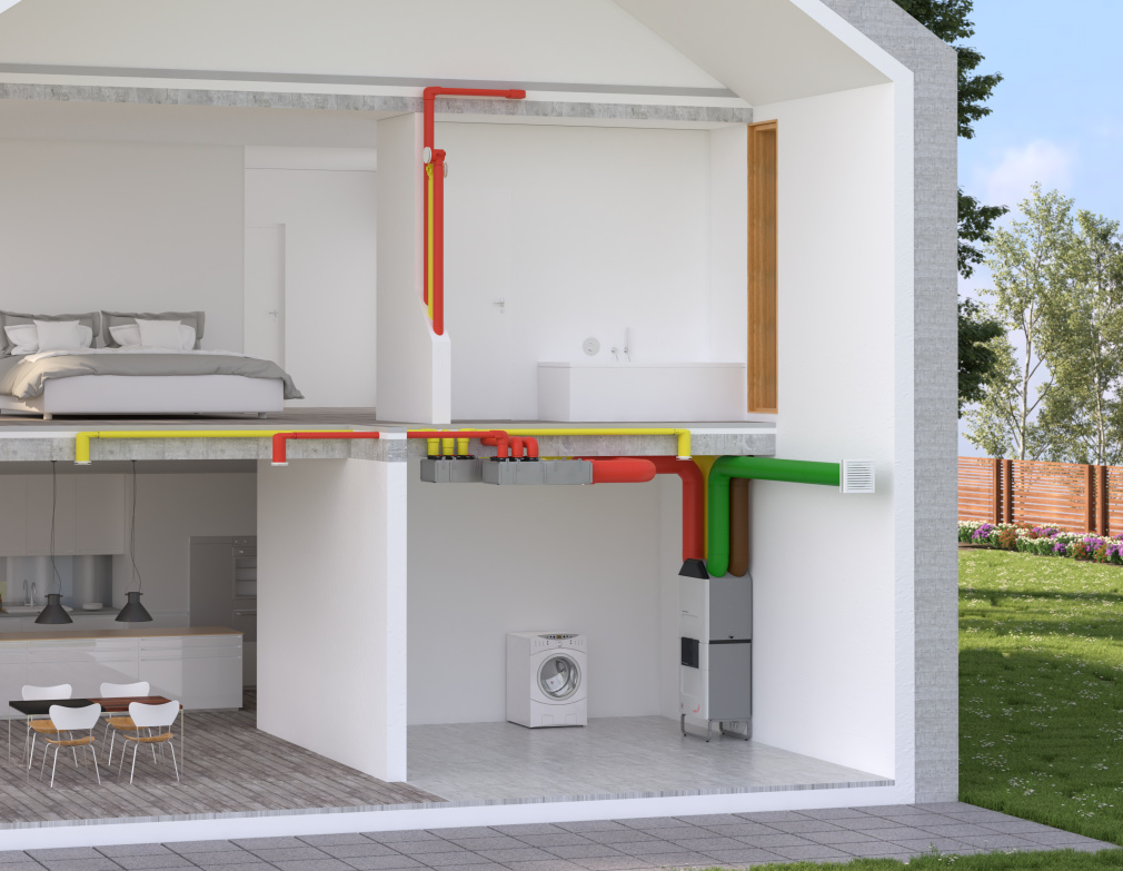 Rendering Zehnder ComfoClime 36 Comfortable indoor ventilation Angled view