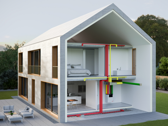Hausgrafik mit Lüftungssystem