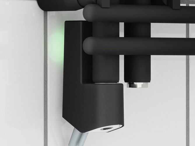 Zehnder_RAD_Yucca-Asym-EL_IHD_170_60_Blackmatt _LighDetail_bathroom_Detail Rendering Zehnder Yucca Asym Decorative radiator Front view