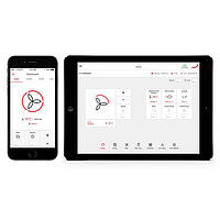 Zehnder ComfoControl-App téléphone et tablet montrent l'app de zehnder comfocontrol