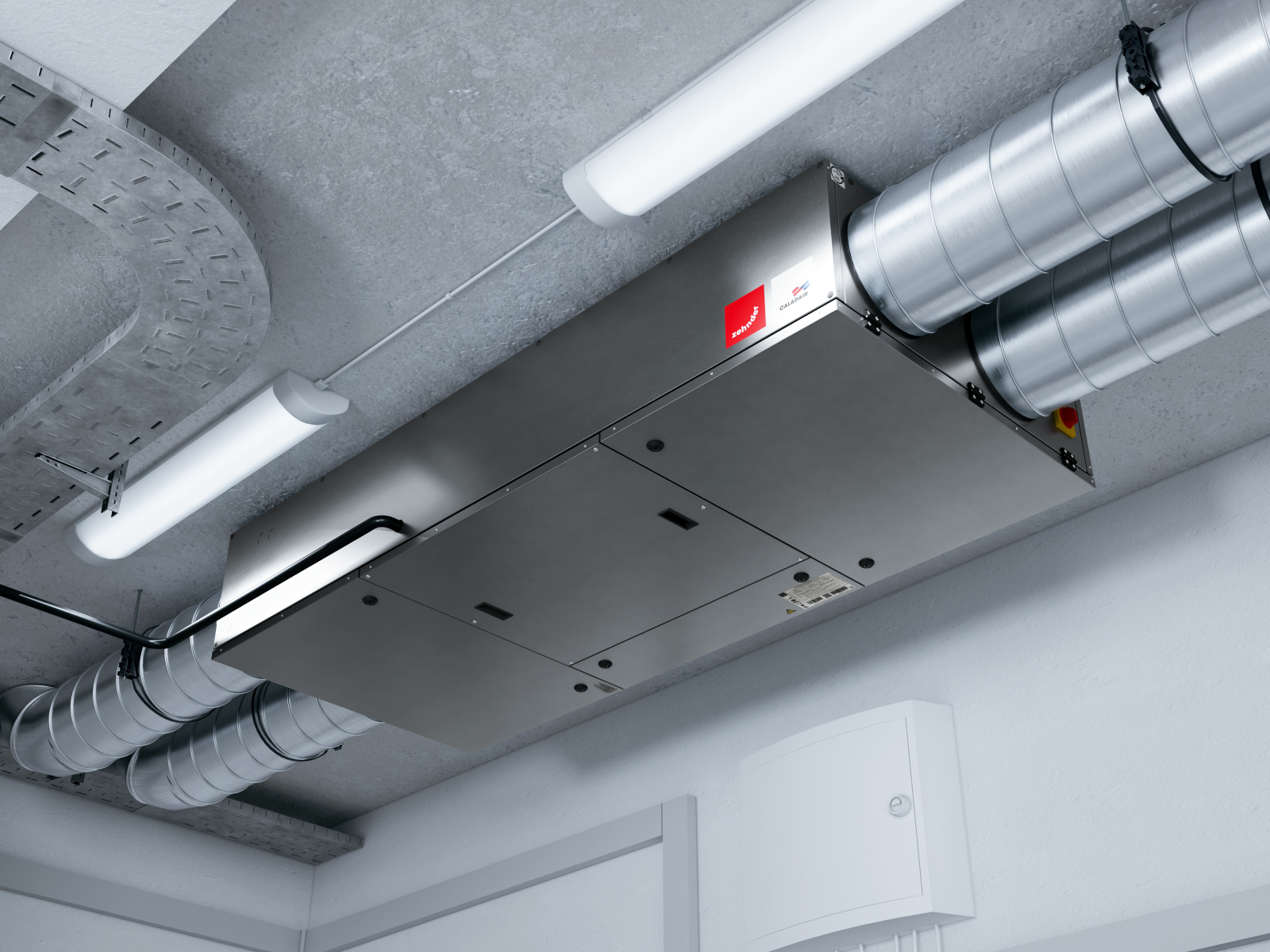 Rendering Zehnder Flatpower Comfortable indoor ventilation Bottom view