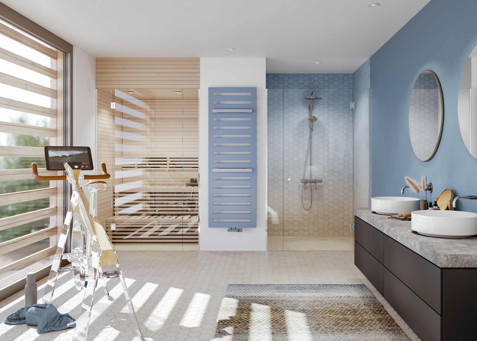 Rendering Zehnder Metropolitan Bar Decorative radiator Front view