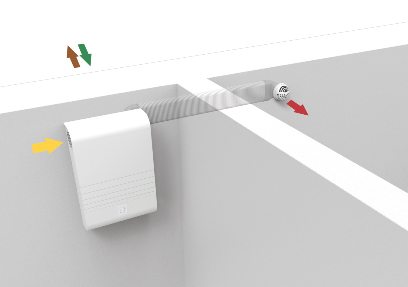 Graphique raccordement deuxième pièce avec appareil de ventilation