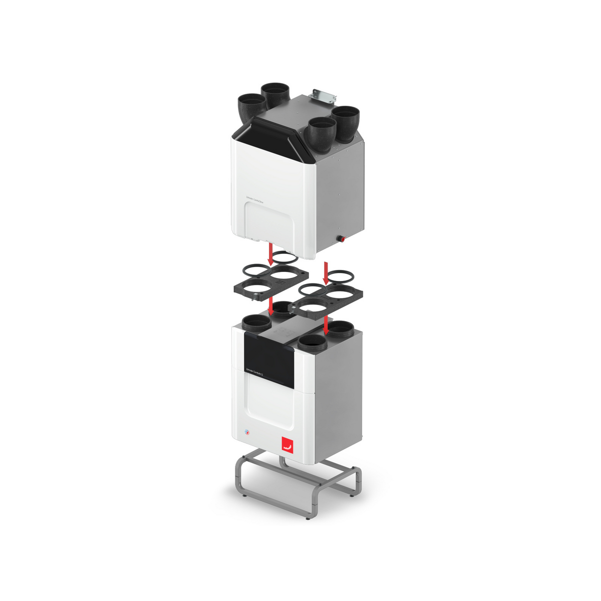 Module ZEHNDER ComfoClime 24 et appareil ComfoAir Q, vue éclatée