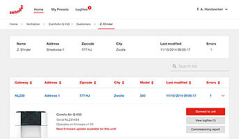 Portail Web de Zehnder Portail Web de Zehnder