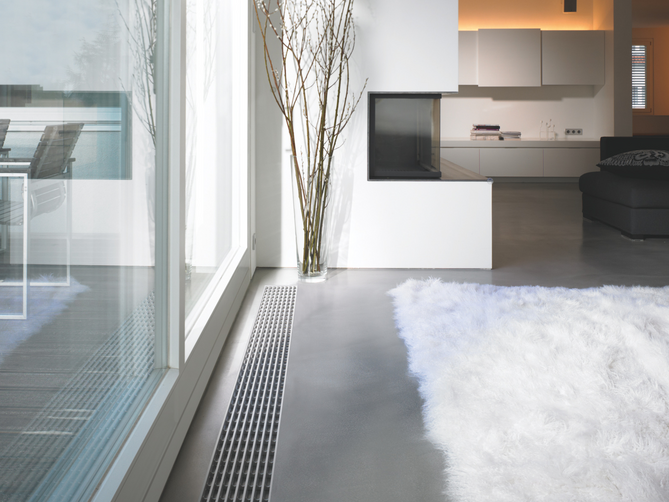 Zehnder Terraline Convecteurs encastrés dans le sol Rendering Zehnder Terraline Decorative radiator Top view