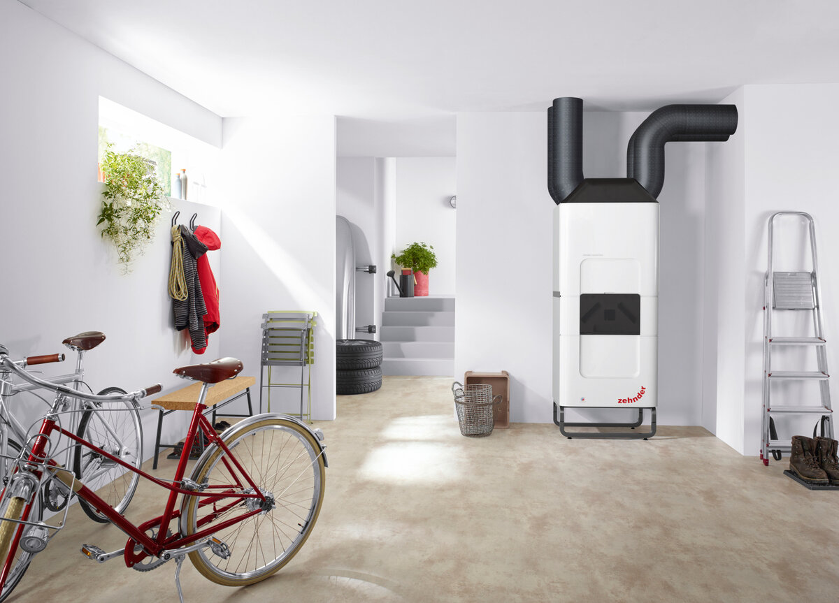 Système ZEHNDER ComfoAir Q avec module ComfoClime installé dans un local technique