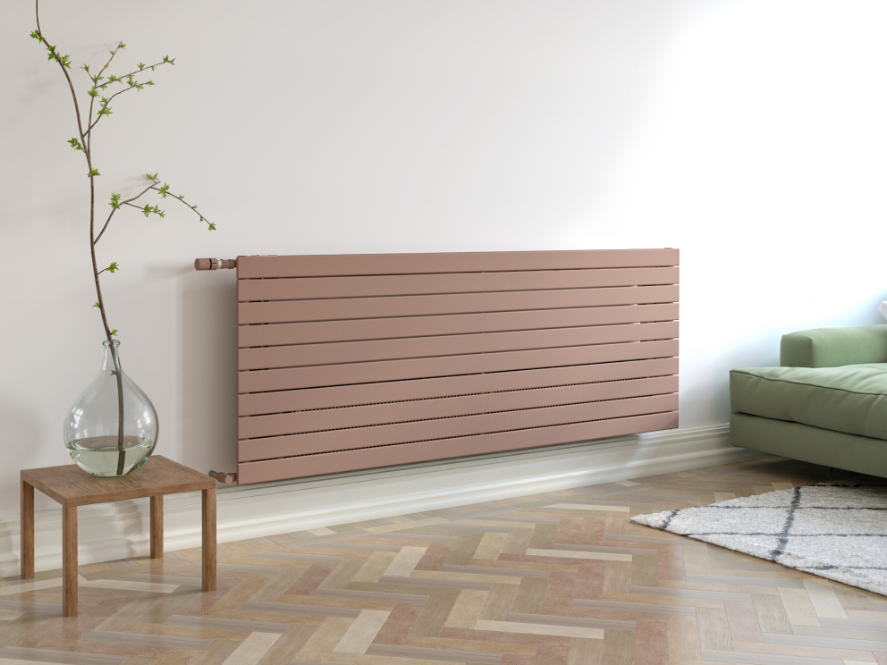 Zehnder_RAD_NovaNeo_74_200(1270)_HY_TerracottaFaded_Milieu_NoShelfs_Livingroom Zehnder, Nova Neo, Living room, classic building, wooden floor, fishbone flooring, 3d rendering, VNX2 074-200 (fig 1270),