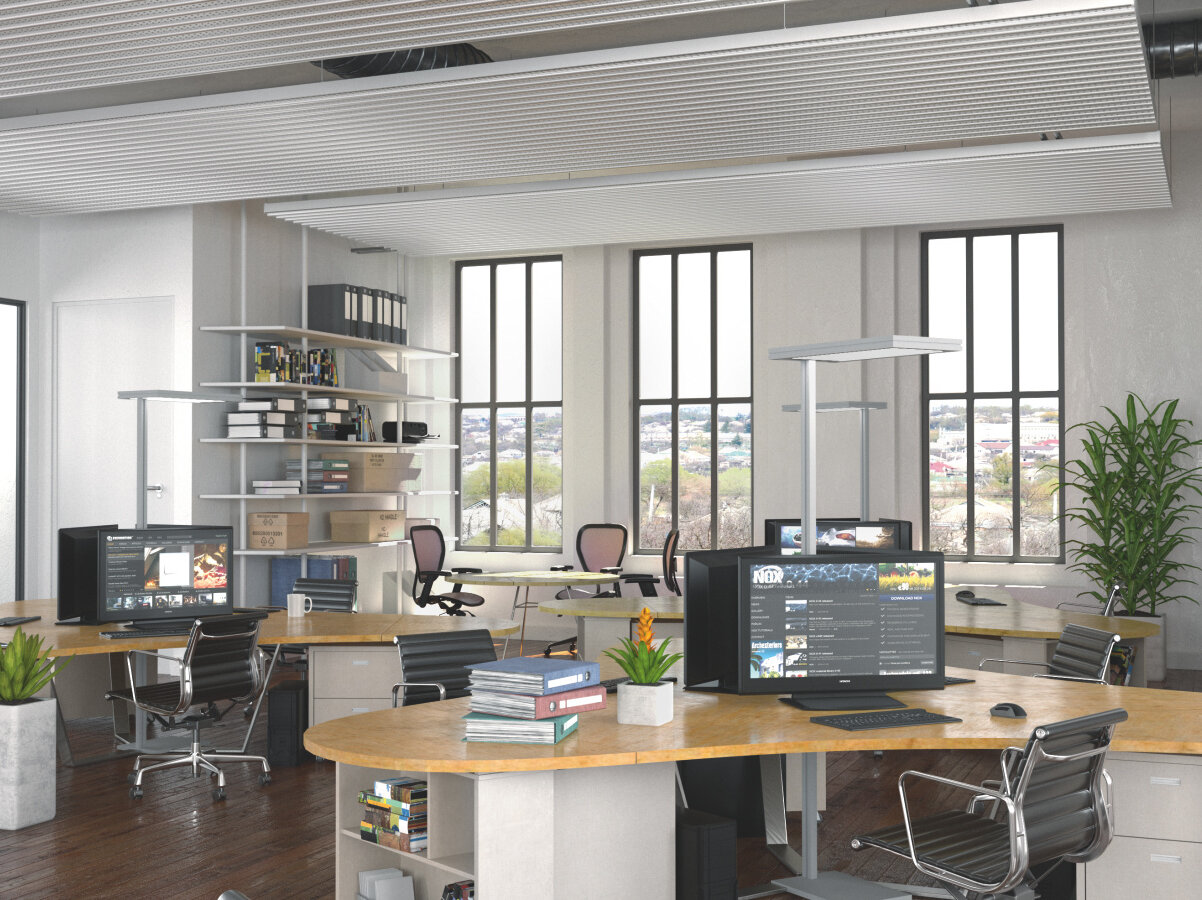  Zehnder ZFP Urban Heating and cooling ceilings Angled view