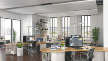 Rendering Zehnder ZFP Urban Heating and cooling ceiling system 