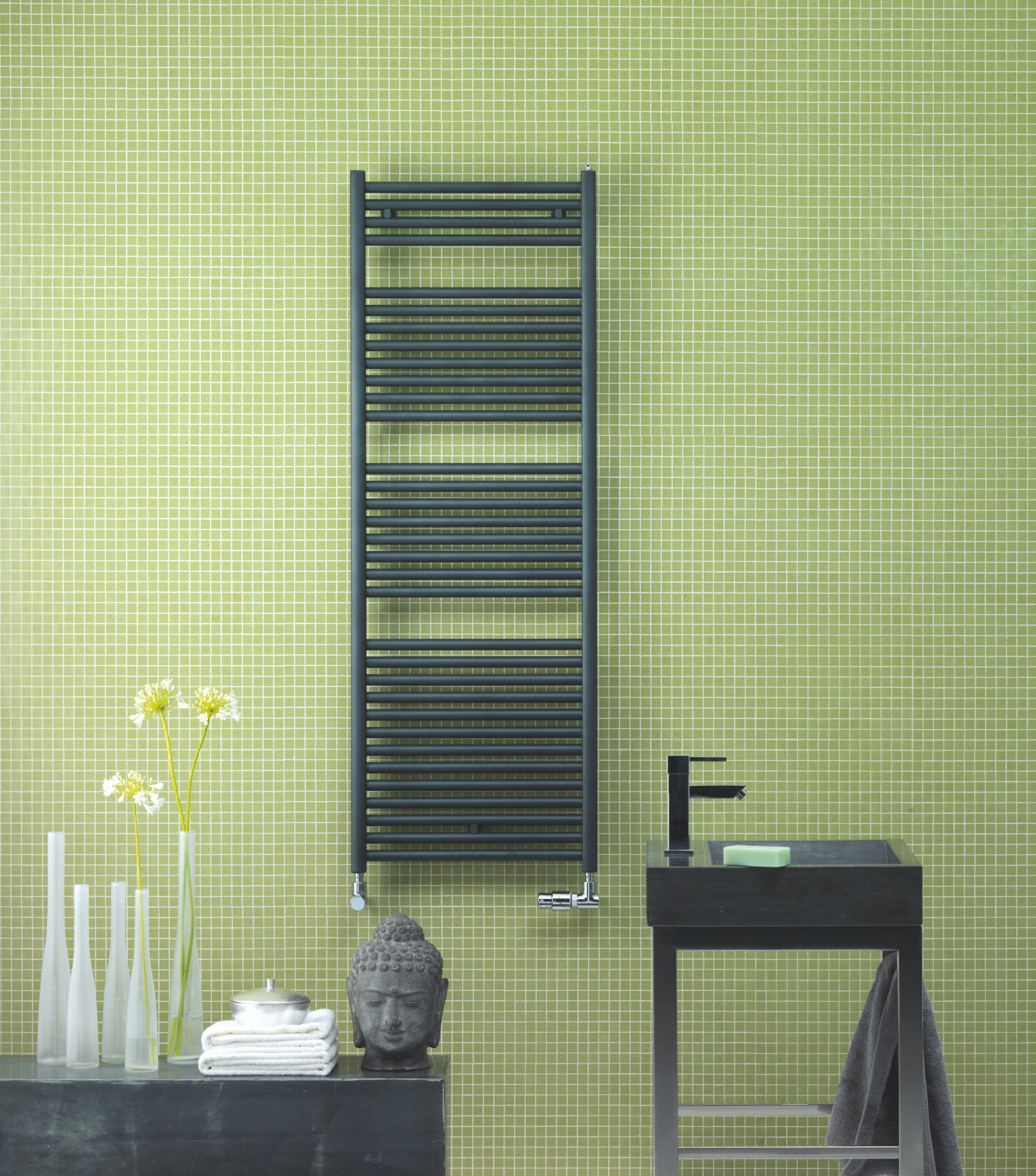 Zehnder_RAD_Toga-HY_volcanic_green wall Rendering Zehnder Toga Decorative radiator