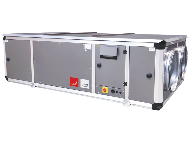 Zehnder Carma Grosslüftungsgerät Cut-Out Zehnder Carma Comfortable indoor ventilation Angled view