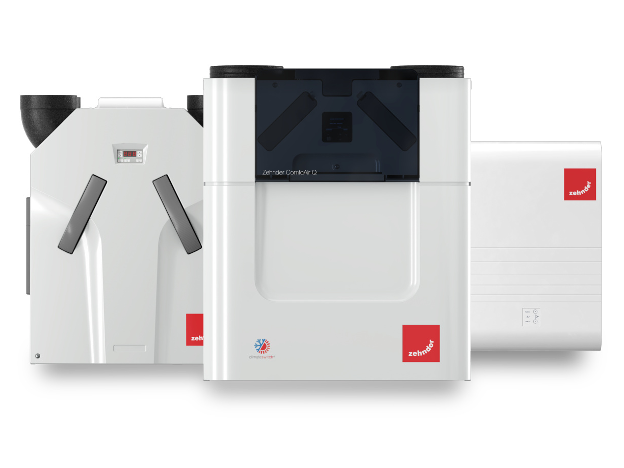 Apparecchi di ventilazione Zehnder ComfoAir Q, 350 et 70 apparecchi di ventilazione Zehnder