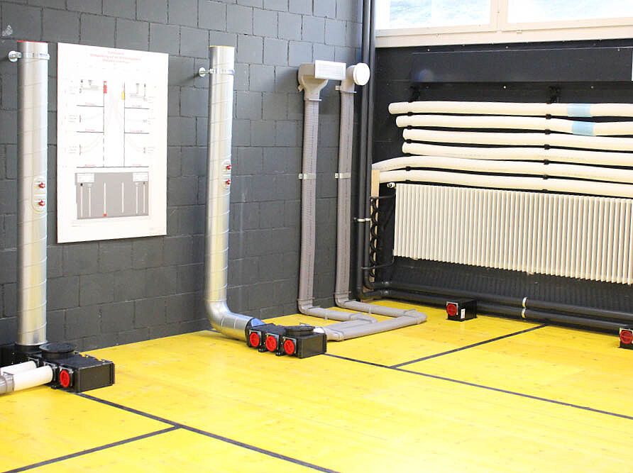 Lerninfrastruktur Lüftungsrohre Schalungsebene