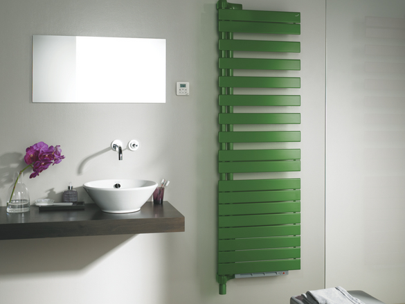 Rendering Zehnder Roda Twist Spa Air Asym Decorative radiator Front view