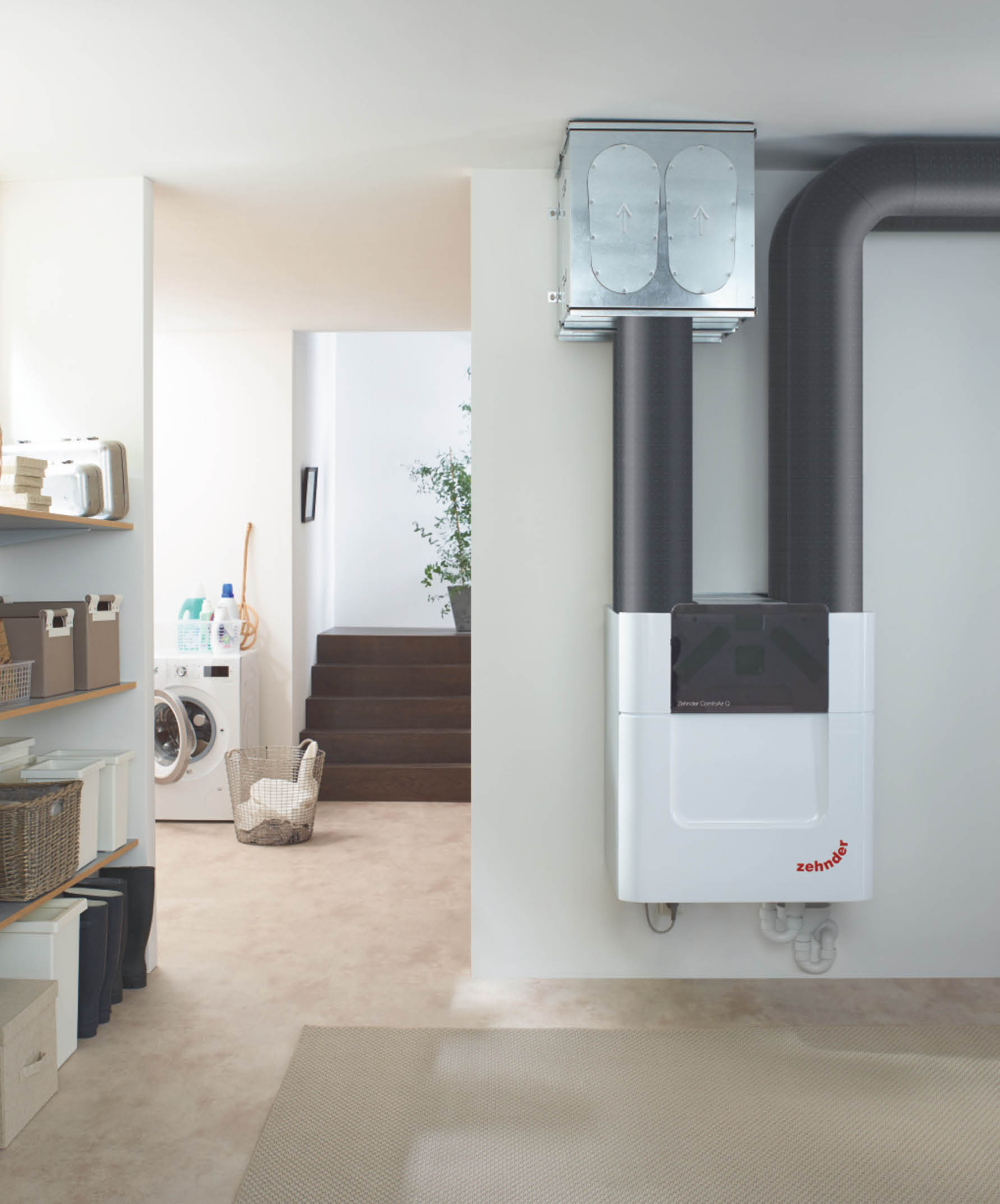Appareil de ventilation confort ComfoAir Q Appareil de ventilation confort ComfoAir Q dans la cave