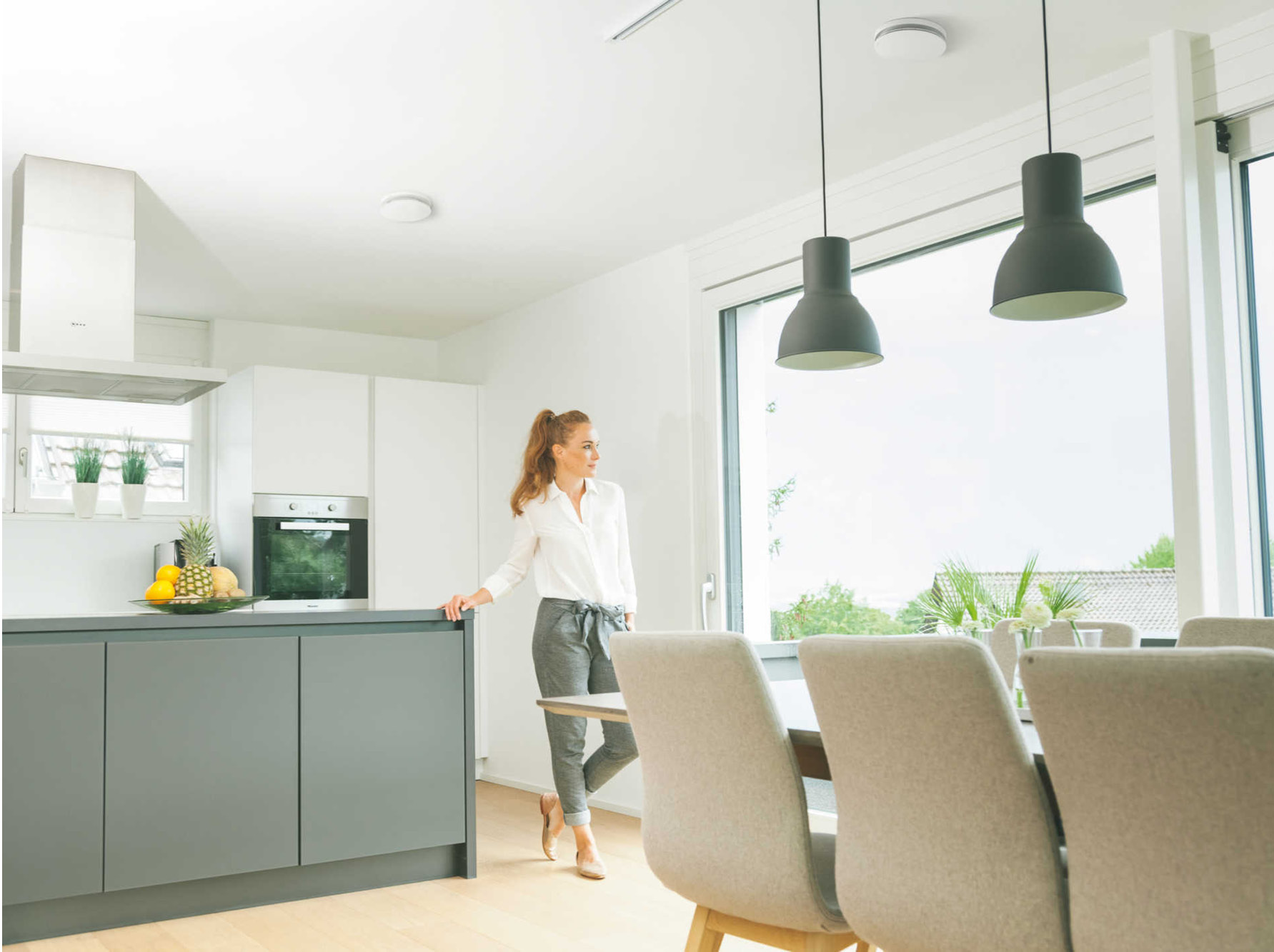 [Translate to Deutsch:] Esszimmer mit Zehnder ComfoValce Luna E