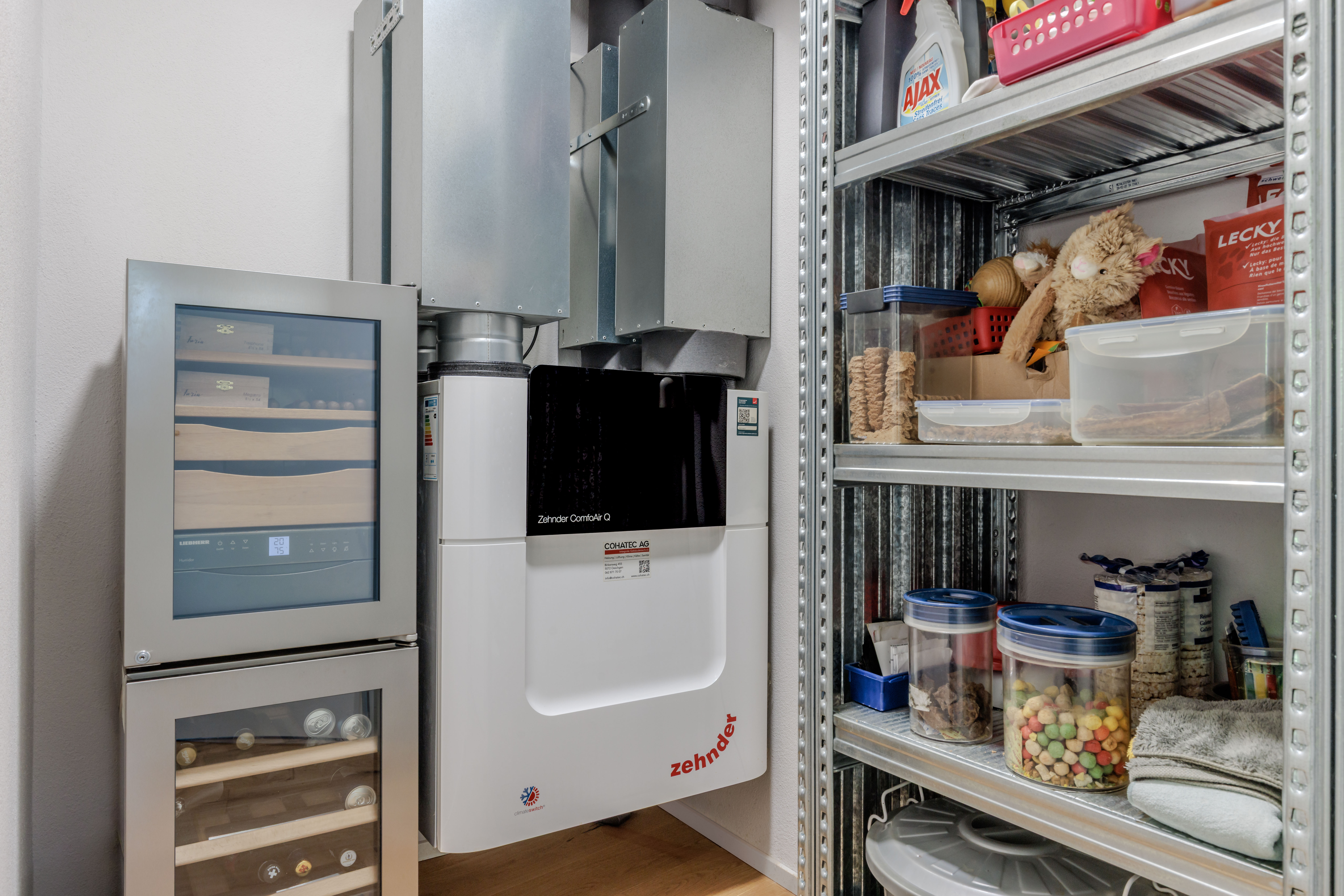 Zehnder ComfoAir Q in Abstellraum